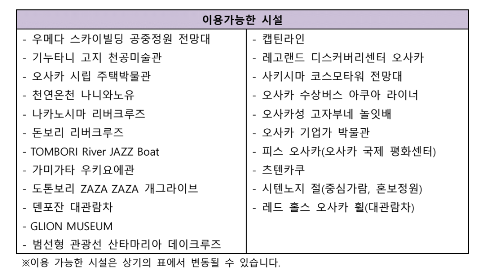 [오사카]  오사카 e - Pass